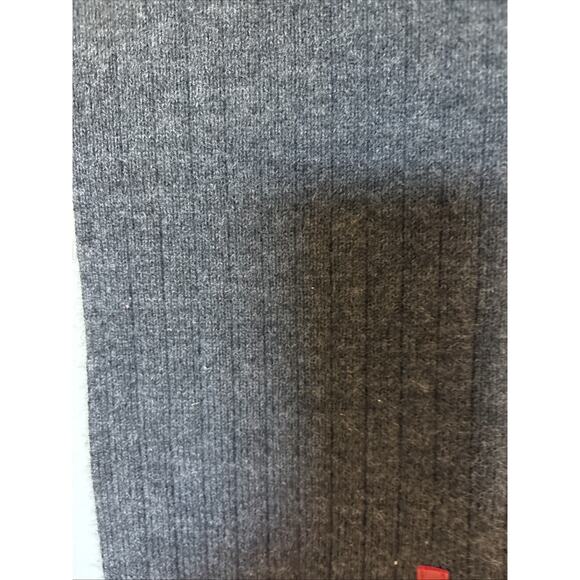 PRADA Ribbed Scarf charcoal Grey Red Rubber Label Wool Blend 49x6.5” - Picture 3 of 9